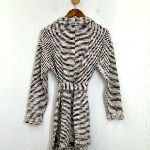 Loft - Black And White Bouche Long Sleeve Cardigan Sweater With Tie Size Medium - Picture 9 of 10